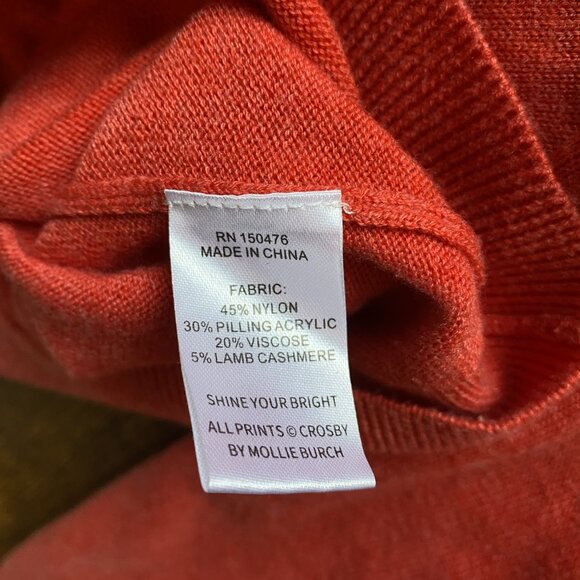 Crosby by Mollie Burch Puff Sleeve Sweater – Red/Coral, Size Small - Picture 4 of 5